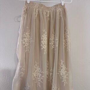 Bohme Cream Textured Skirt